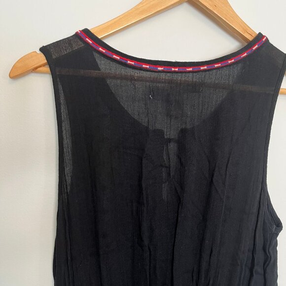 Forever 21. Light Dress. Black with Red and White Embroidered Details. Size M. - Picture 3 of 11